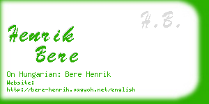 henrik bere business card